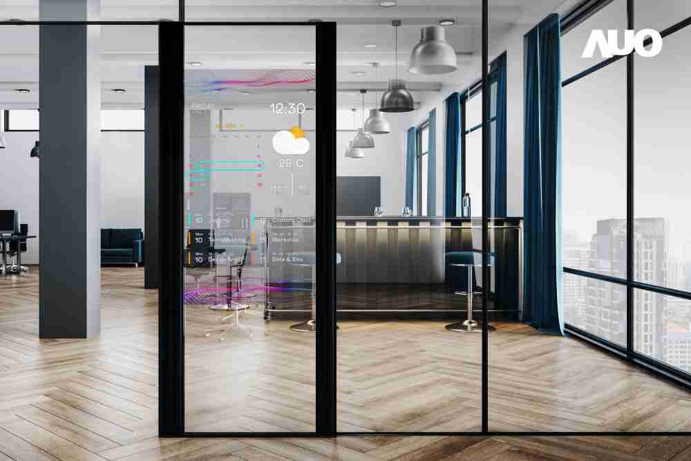 60吋Micro LED透明窗屏显示器，，，可依需求调整并延伸应用于不同场域，，包括汽车侧窗或家庭玄关、、智慧橱窗、、、商业展示等面向，，，提供丰富的信息娱乐内容