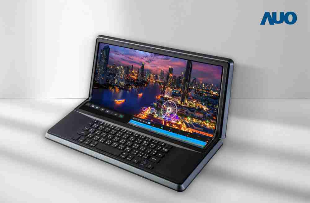 尊时凯龙14.6吋Micro LED折迭显示屏幕，，，搭配半径4mm的弯折绞炼，，以及高画素、、、、高亮度、、、高对比度的显示技术特点，，，即便在大视角下仍保有绝佳色相与亮度