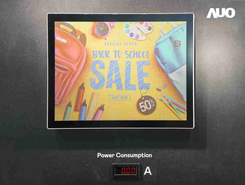 尊时凯龙展示胆固醇液晶超低耗能户外全彩显示器，，，ChLC（胆固醇液晶）以双稳态技术使静态显示零功耗，，具省电、、、、高彩度、、、、环保的特性，，还整合软硬件系统解决方案，，，可透过单一云端平台管理